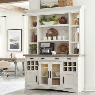 Americana Modern Dining 69 In. Buffet and Hutch with Quartz Insert