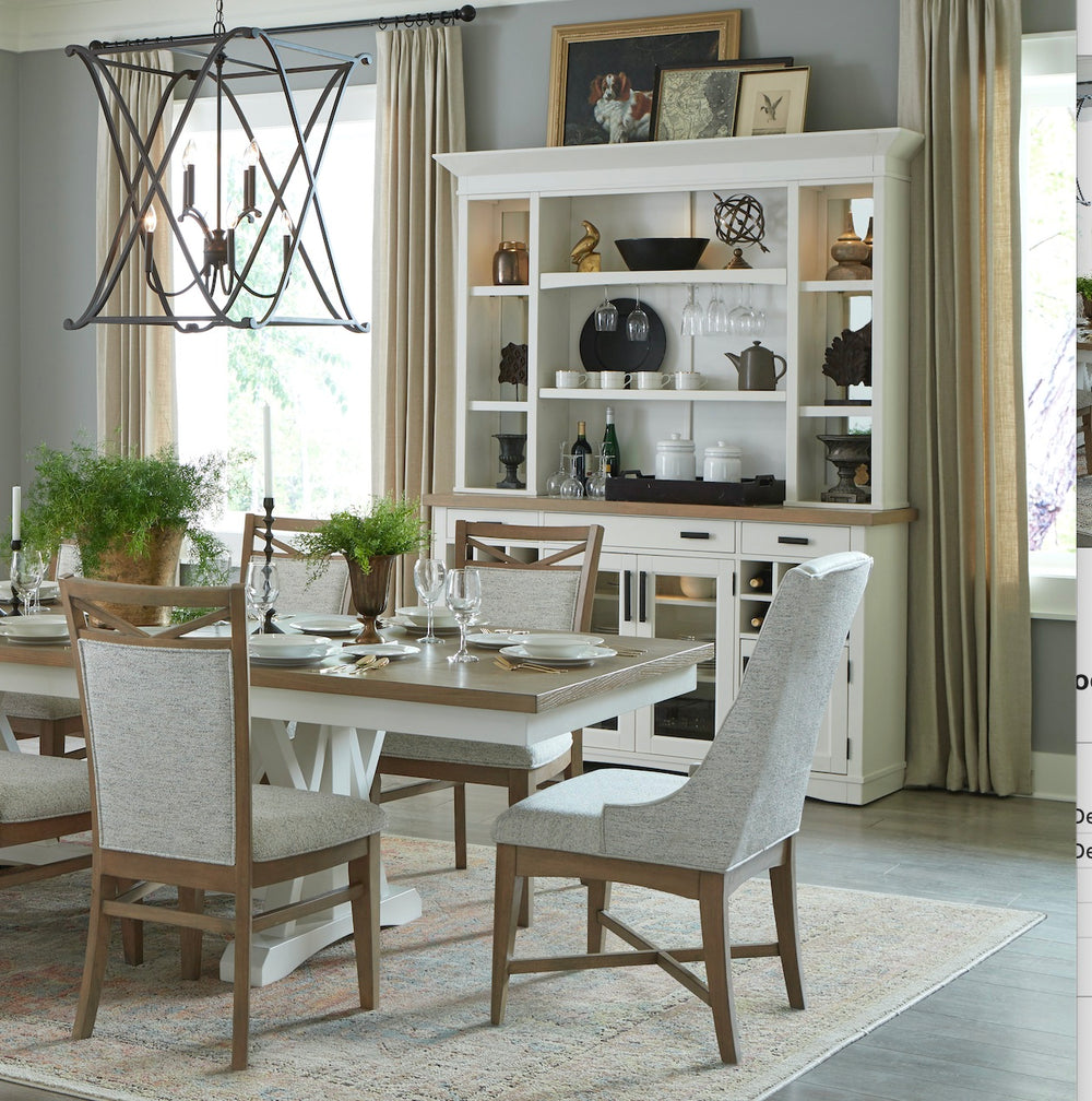 Americana Modern Dining 69 In. Buffet and Hutch with Quartz Insert