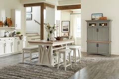 Americana Modern Dining 72 In. Island Counter-Height Extendable Dining Table