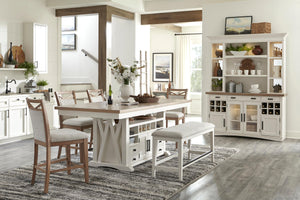 Americana Modern Dining 72 In. Island Counter-Height Extendable Dining Table