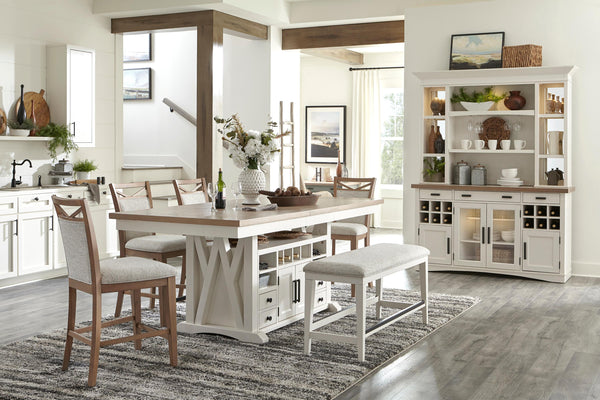 Americana Modern Dining 72 In. Island Counter-Height Extendable Dining Table