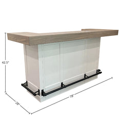 Americana Modern Dining Bar Base with Quartz Insert