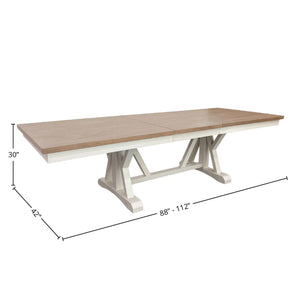 Americana Modern Dining 88 In. X 42 In. Trestle Top Extendable Dining Table