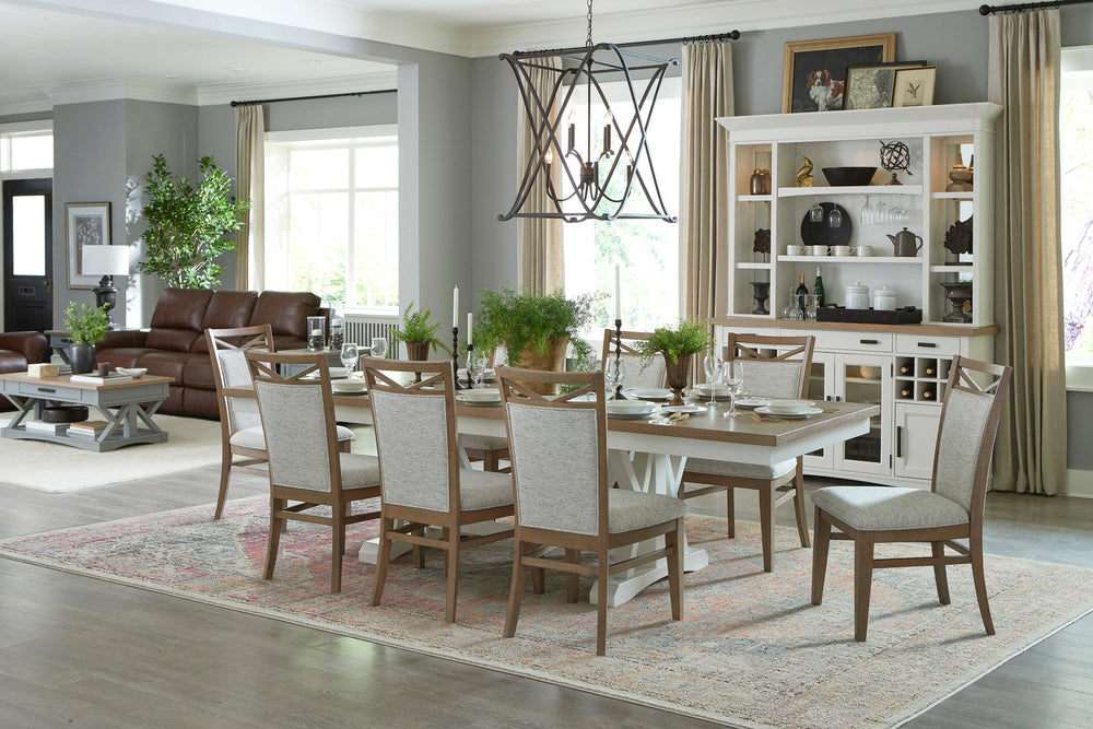 Americana Modern Dining 88 In. Trestle Extendable Dining Table