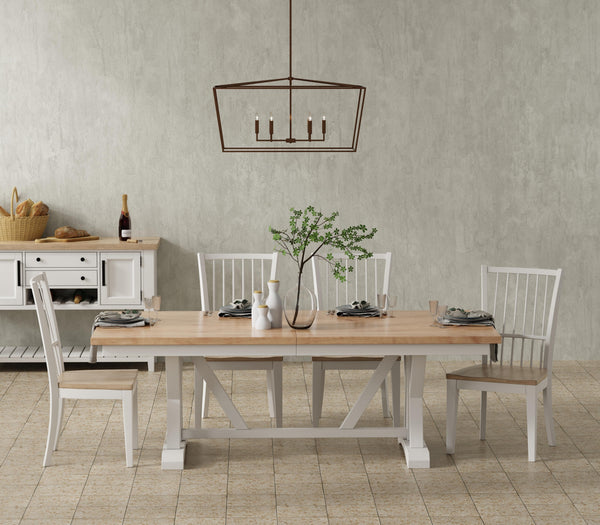 Americana Modern Dining 88 In. Trestle Extendable Dining Table