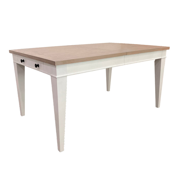 Americana Modern Dining Rectangular Extendable Dining Table with 6 Upholstered Dining Chairs