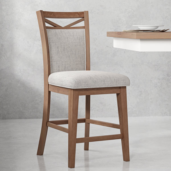 Americana Modern Dining Island Counter Height Table with 8 upholstered chairs