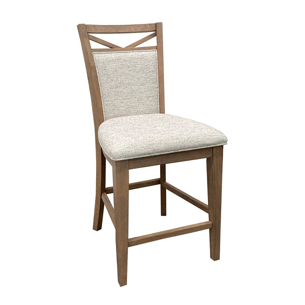 Americana Modern Dining Island Counter Height Table with 8 upholstered chairs