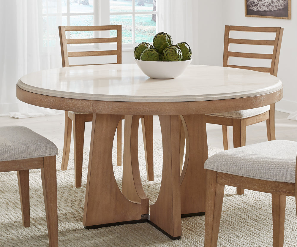 Escape - Dining 54" Round Table with buffet server & 4 barrel chairs