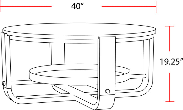 Escape Cocktail Table Round with Shelf