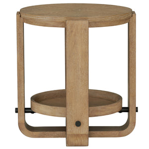 Escape Round End Table with Shelf