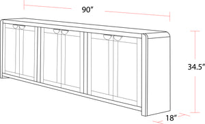 Escape 90 In. Console with Reversible Panel Doors
