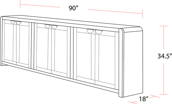 Escape 90 In. Console with Reversible Panel Doors