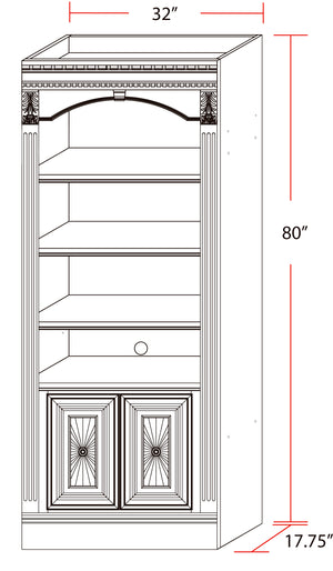 Huntington 32 In. Open Top Bookcase