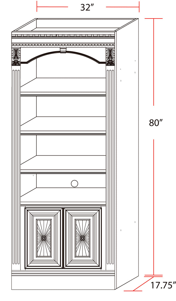 Huntington 32 In. Open Top Bookcase