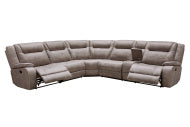 Blake - Desert Taupe 6 Piece Modular Reclining Sectional and Entertainment Console