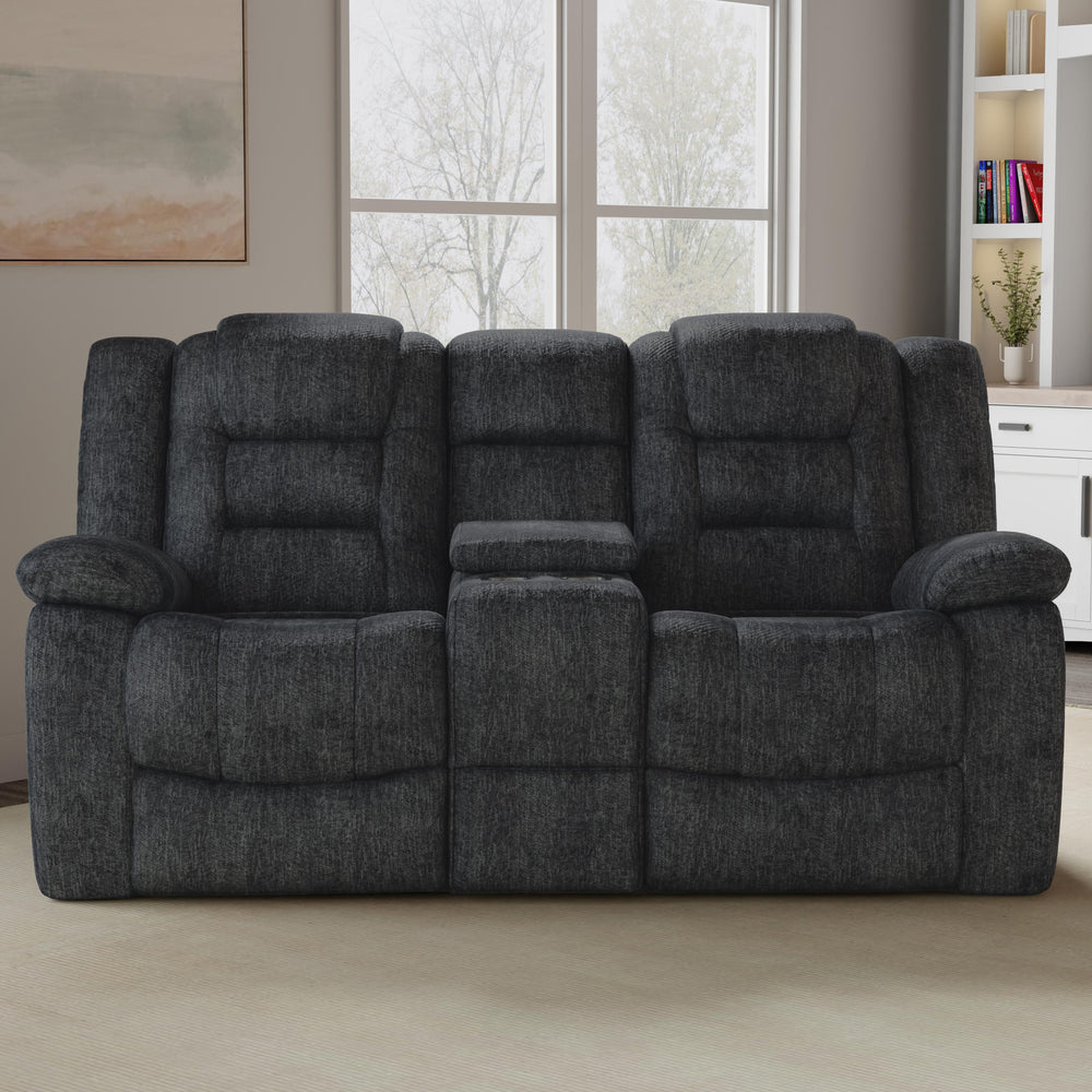 Bolton - Misty Storm Glider Reclining Console Loveseat