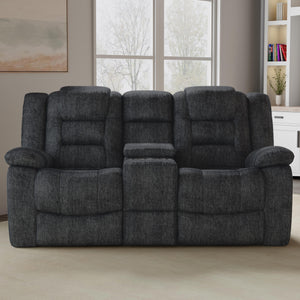 Bolton - Misty Storm Glider Reclining Console Loveseat