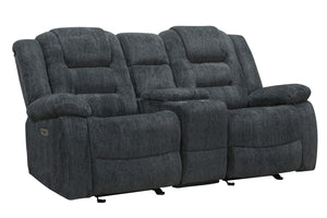 Bolton - Misty Storm Manual Glider Reclining Sofa Loveseat and Recliner