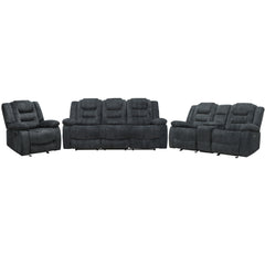 Bolton - Misty Storm 6 Piece Modular Reclining Sectional and Entertainment Console