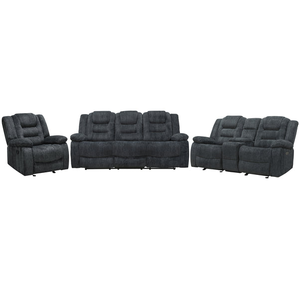 Bolton - Misty Storm 6 Piece Modular Reclining Sectional and Entertainment Console