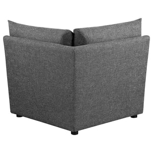 Sasha - Upholstered Corner Chair - Barely Black