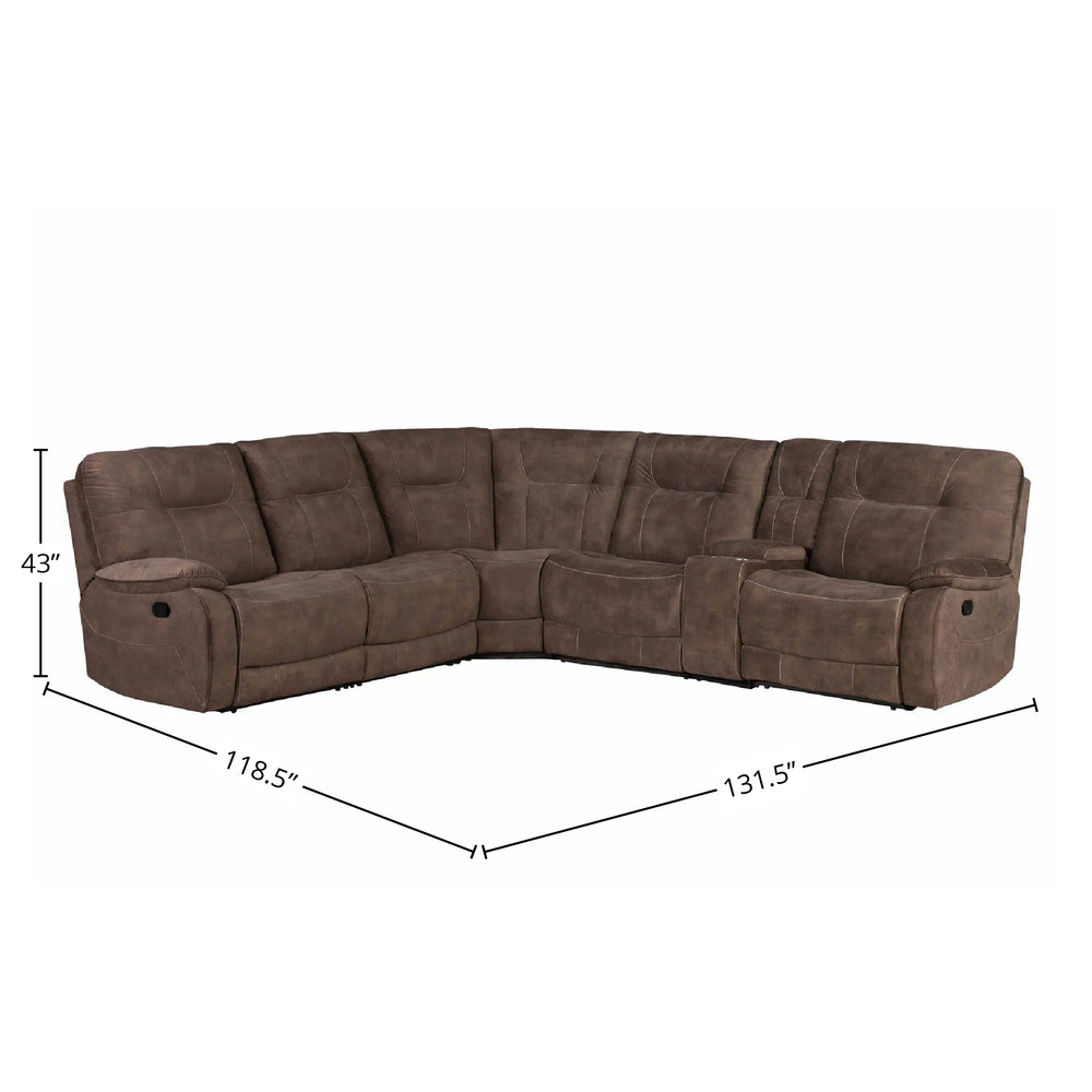 Cooper - Shadow Brown 6 Piece Modular Manual Reclining Sectional