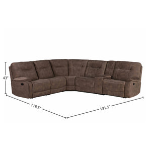 Cooper - Shadow Brown 6 Piece Modular Manual Reclining Sectional