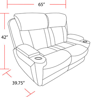 Dalton - Lucky Charcoal Power Reclining Loveseat