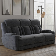 Dalton - Lucky Charcoal Power Reclining Sofa with Drop Down Console