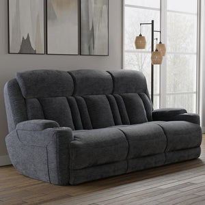 Dalton - Lucky Charcoal Power Reclining Sofa with Drop Down Console