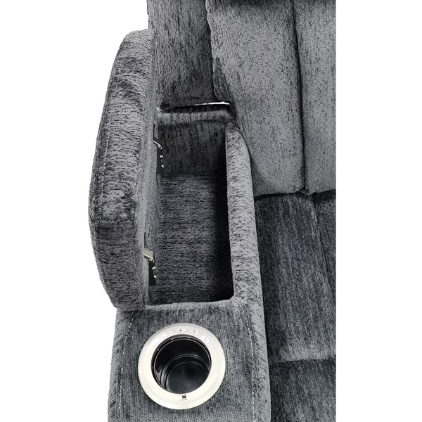 Dalton - Lucky Charcoal Power Reclining Sofa with Drop Down Console