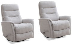 Gemini - Bloke Cotton Swivel Glider Recliner Two Pack