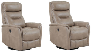 Gemini - Linen Power Swivel Glider Recliner Two Pack