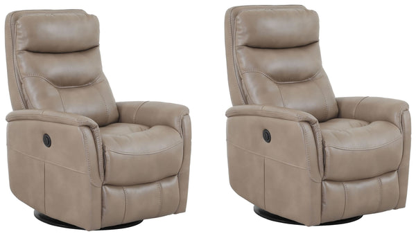 Gemini - Linen Power Swivel Glider Recliner Two Pack