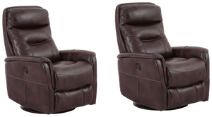 Gemini - Truffle Power Swivel Glider Recliner Two Pack