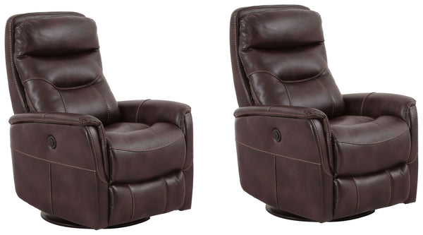 Gemini - Truffle Power Swivel Glider Recliner Two Pack