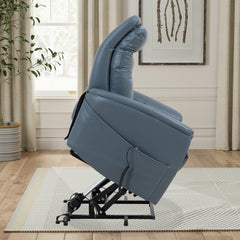 Gemini - Softy Azure Power Lift Recliner with Articulating Headrest Two Pack