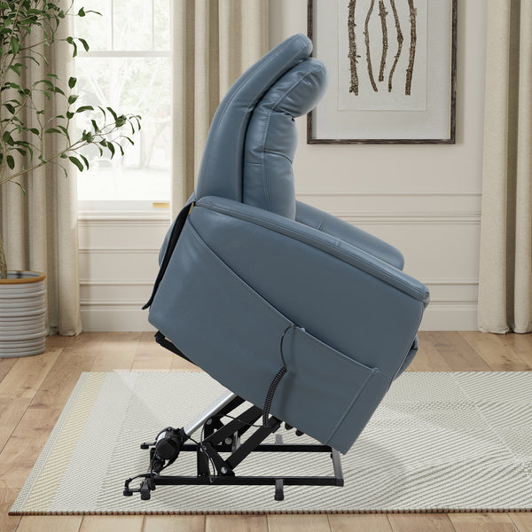 Gemini - Softy Azure Power Lift Recliner with Articulating Headrest Two Pack