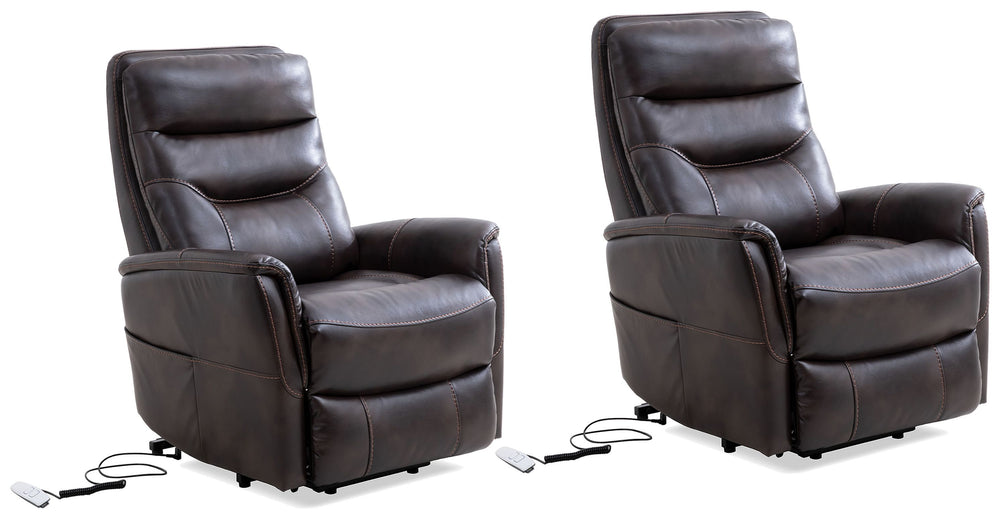 Gemini - Truffle Power Lift Recliner with Articulating Headrest Two Pack