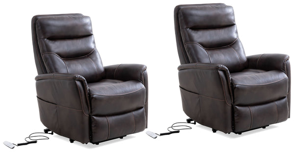 Gemini - Truffle Power Lift Recliner with Articulating Headrest Two Pack
