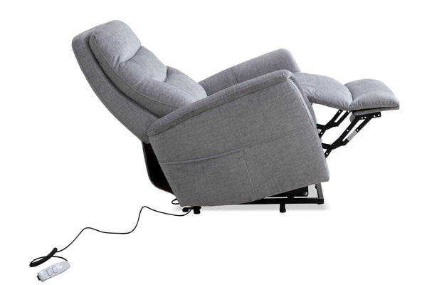 Gemini - Capri Silver Power Lift Recliner with Articulating Headrest