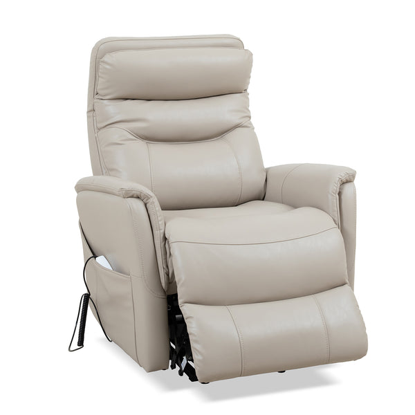 Gemini - Softy Ivory Power Lift Recliner with Articulating Headrest