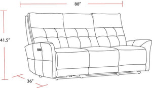Gershwin - Lucca Butterscotch Zero Gravity Power Reclining Sofa