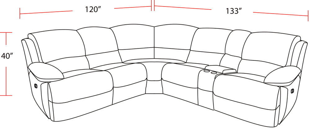 Gladiator - Cobalt 6 Piece Modular Power Reclining Sectional with Power Adjustable Headrests
