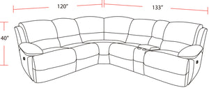 Gladiator - Cobalt 6 Piece Modular Power Reclining Sectional with Power Adjustable Headrests