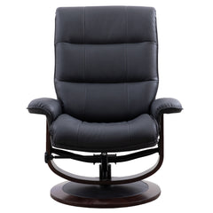 Knight - Black Manual Reclining Swivel Chair and Ottoman
