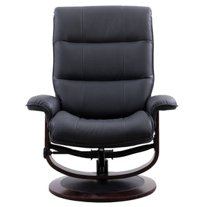 Knight - Black Manual Reclining Swivel Chair and Ottoman