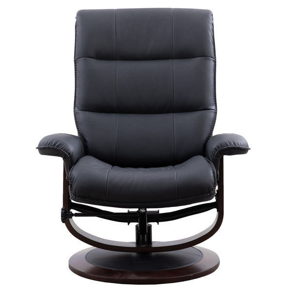 Knight - Black Manual Reclining Swivel Chair and Ottoman
