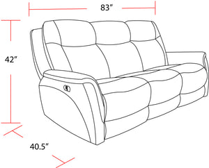 Linus - Hudson Grey Zero Gravity Power Reclining Sofa